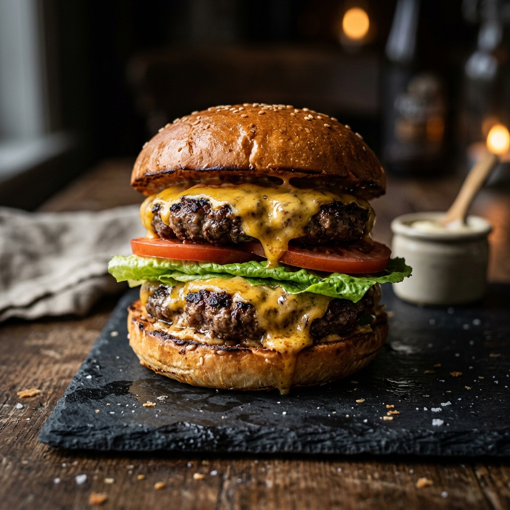 Delicious Double Beef Burger from Kesar